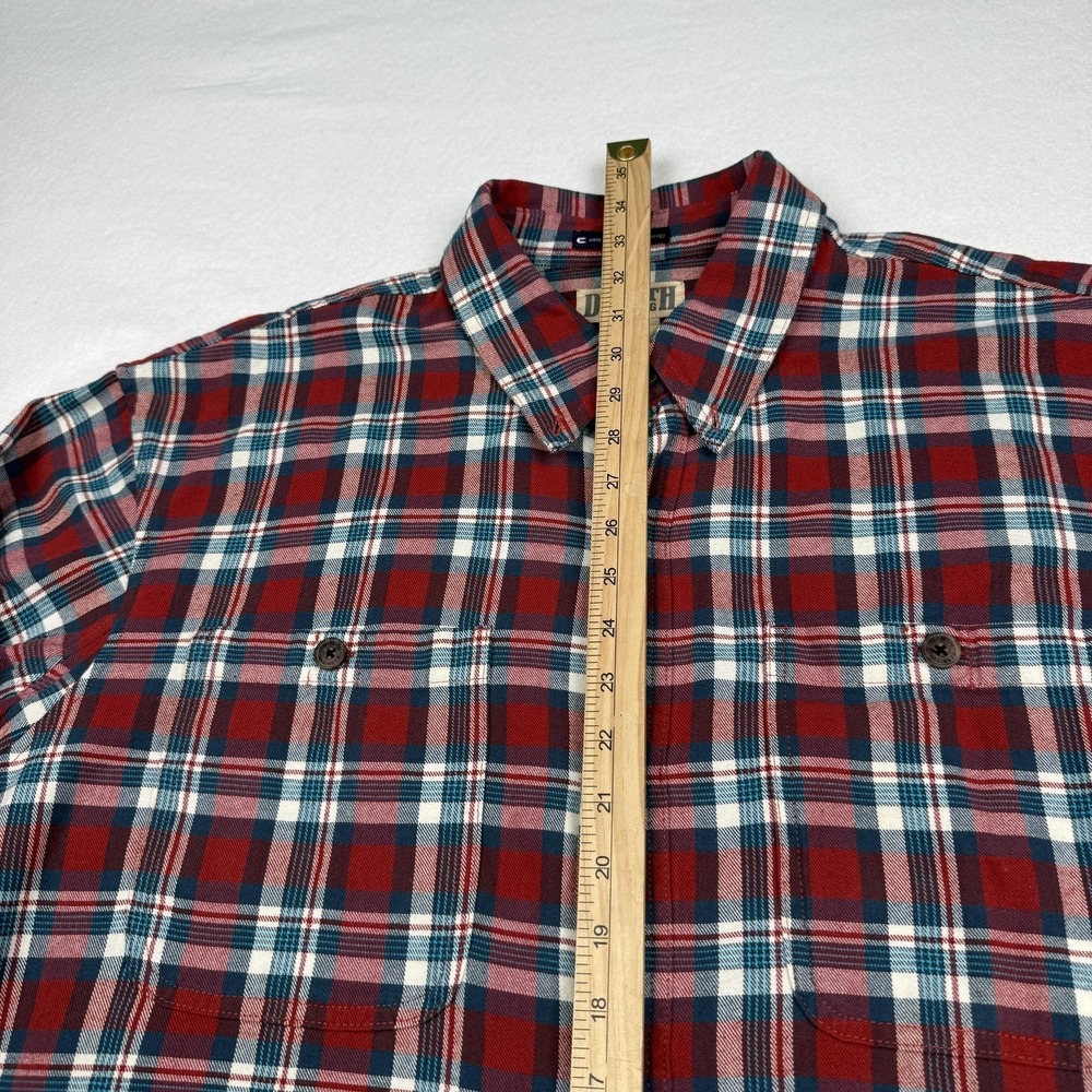 Duluth Trading Co Shirt Mens XL Red Plaid Flannel Long Sleeve MagnaReady Casual - Picture 4 of 7